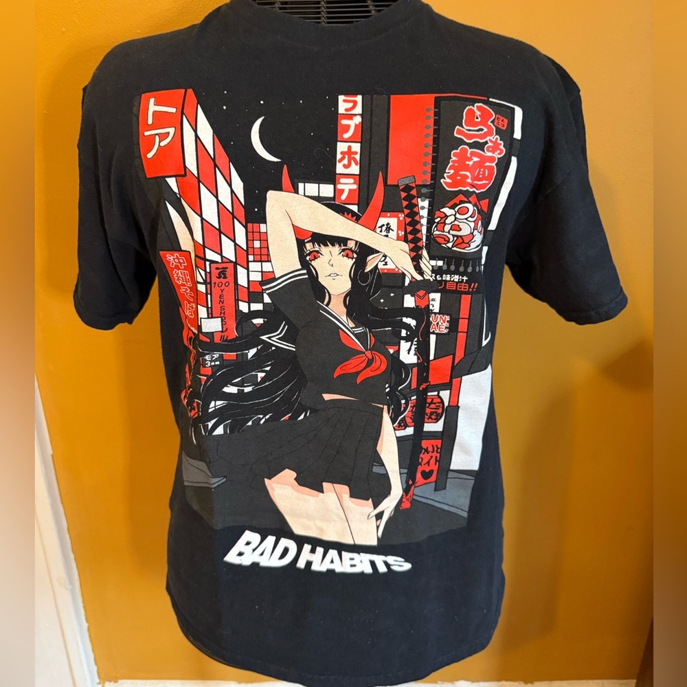 Bad Habits Unisex Tee with Anime Graphics